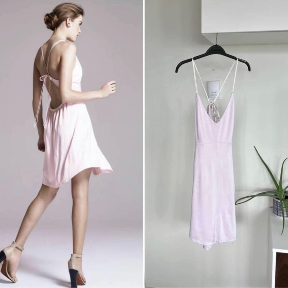 Aritzia Wilfred Free Light Pink Rieke new Mini Summer Vacation Dress Size L